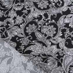 Viscose Impression Digitale Floral Cachemire Noir - Maison Klem