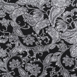 Viscose Impression Digitale Floral Cachemire Noir - Maison Klem