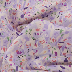 Viscose Impression Digitale Motif Abstrait Lavande - Maison Klem