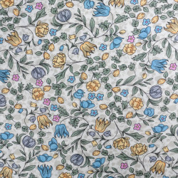 Viscose Impression Digitale Jardin Anglais Bleu - Maison klem