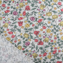 Viscose Impression Digitale Jardin Anglais Rouge - Maison Klem