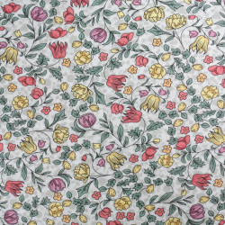 Viscose Impression Digitale Jardin Anglais Rouge - Maison Klem