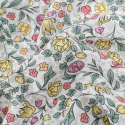 Viscose Impression Digitale Jardin Anglais Rouge - Maison Klem