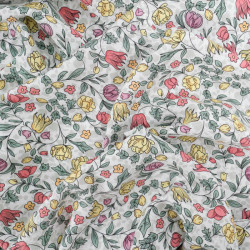 Viscose Impression Digitale Jardin Anglais Rouge - Maison Klem