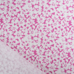 Viscose Impression Digitale Fleurs Paint Framboise - Maison klem