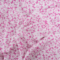 Viscose Impression Digitale Fleurs Paint Framboise - Maison klem