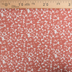 Viscose Impression Digitale Fleurs Paint Terracotta - Maison klem