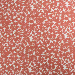 Viscose Impression Digitale Fleurs Paint Terracotta - Maison klem