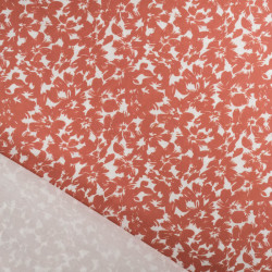 Viscose Impression Digitale Fleurs Paint Terracotta - Maison klem