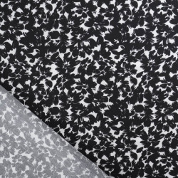 Viscose Impression Digitale Fleurs Paint Noir - Maison Klem