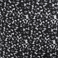 Viscose Impression Digitale Fleurs Paint Noir - Maison Klem