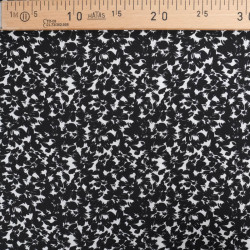 Viscose Impression Digitale Fleurs Paint Noir - Maison Klem