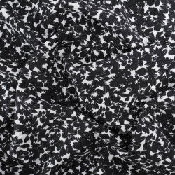 Viscose Impression Digitale Fleurs Paint Noir - Maison Klem
