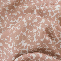 Viscose Impression Digitale Fleurs Paint Taupe - Maison Klem