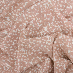 Viscose Impression Digitale Fleurs Paint Taupe - Maison Klem