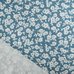 Viscose Impression Digitale Bleu Gris Lisa - Maison Klem