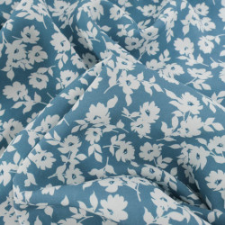 Viscose Impression Digitale Bleu Gris Lisa - Maison Klem