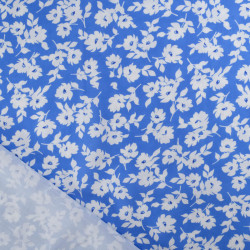 Viscose Impression Digitale Bleu Céruléum Lisa - Maison Klem
