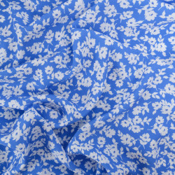 Viscose Impression Digitale Bleu Céruléum Lisa - Maison Klem