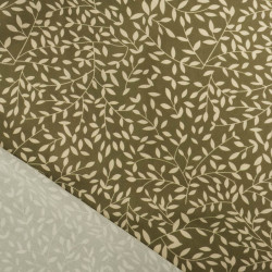 Viscose Impression Digitale Petit Feuillage Kaki - Maison Klem