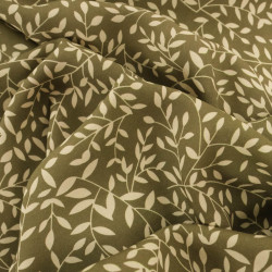 Viscose Impression Digitale Petit Feuillage Kaki - Maison Klem