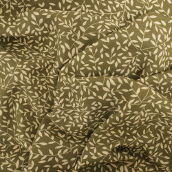 Viscose Impression Digitale Petit Feuillage Kaki - Maison Klem