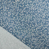 Viscose Impression Digitale Petit Feuillage Bleu Gris - Maison Klem
