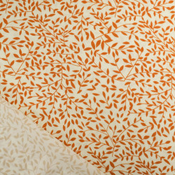 Viscose Impression Digitale Petit Feuillage Caramel - Maison Klem