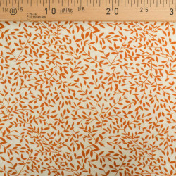 Viscose Impression Digitale Petit Feuillage Caramel - Maison Klem