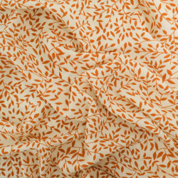 Viscose Impression Digitale Petit Feuillage Caramel - Maison Klem