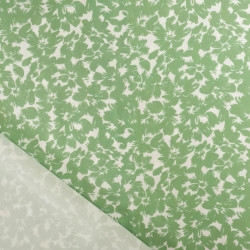 Viscose Impression Digitale Fleurs Paint Vert Prairie - Maison Klem