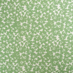 Viscose Impression Digitale Fleurs Paint Vert Prairie - Maison Klem