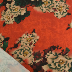 Tissu Satin Effet Soie Célia Vermillon - Maison Klem