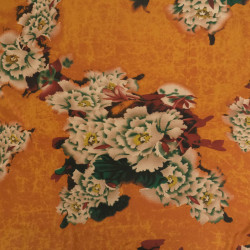 Tissu Satin Effet Soie Célia Ocre - Maison Klem