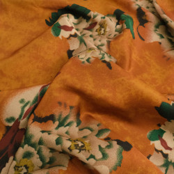 Tissu Satin Effet Soie Célia Ocre - Maison Klem