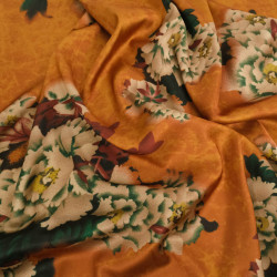 Tissu Satin Effet Soie Célia Ocre - Maison Klem