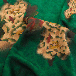 Tissu Satin Effet Soie Célia Vert Anglais - Maison Klem