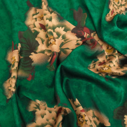 Tissu Satin Effet Soie Célia Vert Anglais - Maison Klem