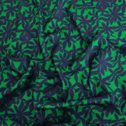 Tissu Satin Effet Soie Palma Vert - Maison Klem