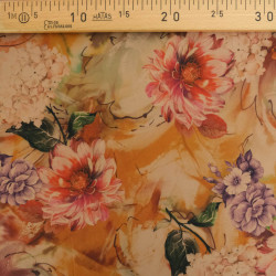 Tissu Satin Effet Soie Flower - Maison Klem