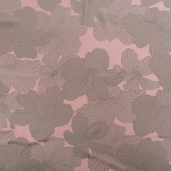 Tissu Satin Jacquard Allan Rose Gris - Maison Klem