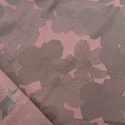 Tissu Satin Jacquard Allan Rose Gris - Maison Klem