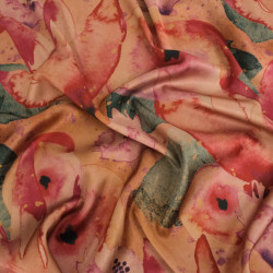 Tissu Satin Effet Soie Aquarelle - Maison Klem