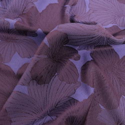 Tissu Satin Jacquard Allan Violet Parme - Maison Klem