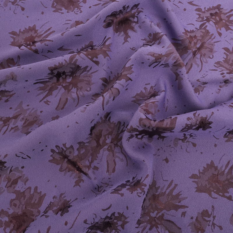 Tissu Satin Jacquard Lanna Violet Parme - Maison Klem