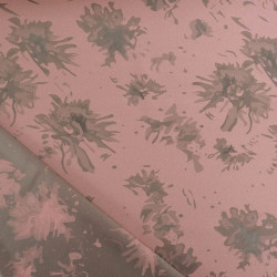 Tissu Satin Jacquard Lanna Rose Gris - Maison Klem