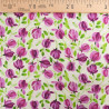 Popeline de Coton Imprimé Digital Tulipes Violettes - Maison Klem