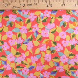 Popeline Imprimé Digital Pop Flower Rouge - Maison Klem