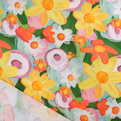 Popeline Imprimé Digital Cali Jaune - Maison Klem