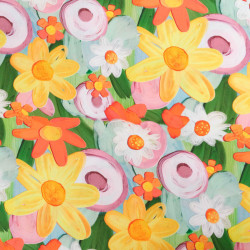 Popeline Imprimé Digital Cali Jaune - Maison Klem